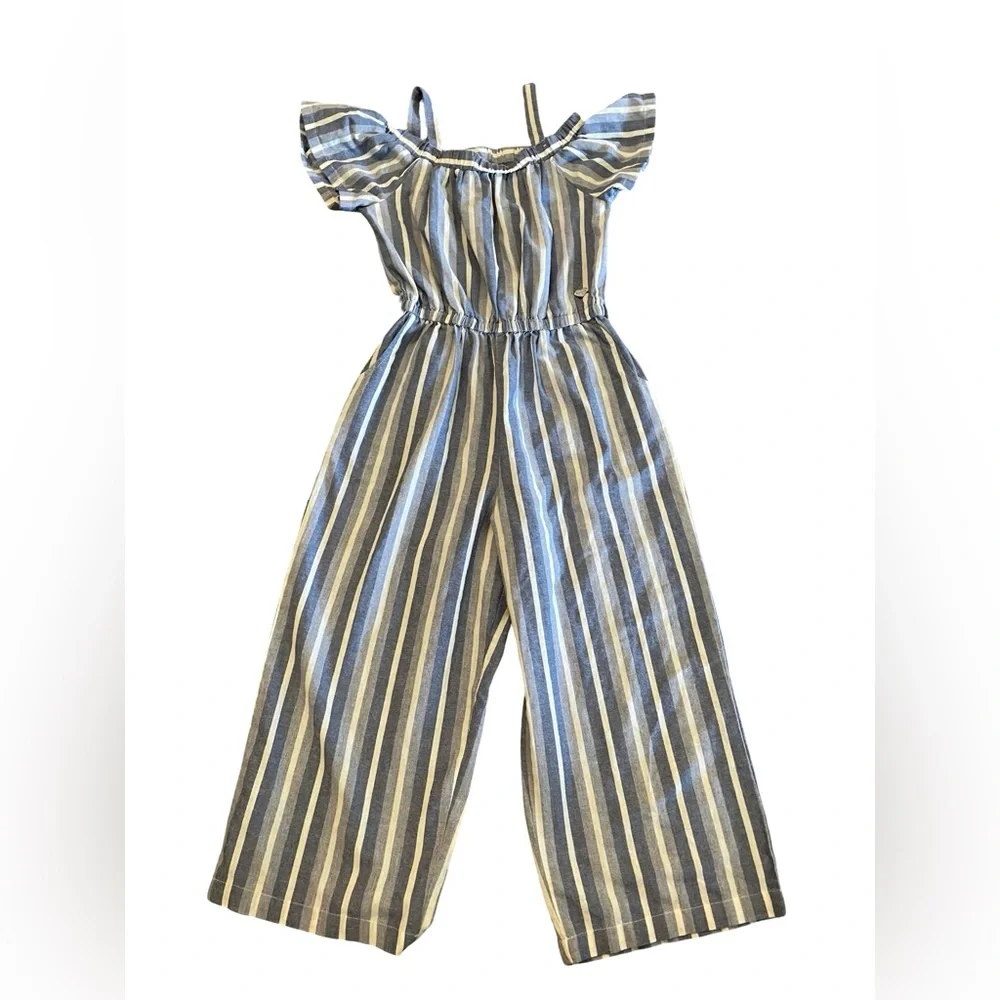 Bebe girls striped pantsuit girls M